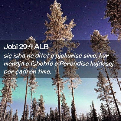 Picture 02 - Jobi 29:4 ALB - siç isha në ditët e pjekurisë sime, kur - Bible Verse Picture
