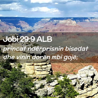 Picture 02 - Jobi 29:9 ALB - princat ndërprisnin bisedat dhe vinin dorën mbi - Bible Verse Picture