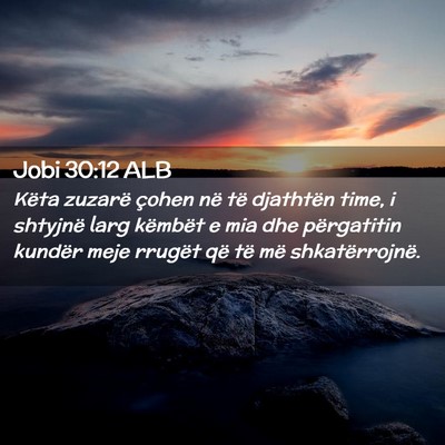 Picture 02 - Jobi 30:12 ALB - Këta zuzarë çohen në të djathtën time, i - Bible Verse Picture
