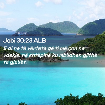 Picture 02 - Jobi 30:23 ALB - E di në të vërtetë që ti më çon në - Bible Verse Picture