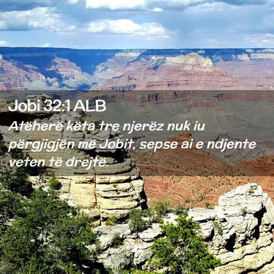 Picture 02 - Jobi 32:1 ALB - Atëherë këta tre njerëz nuk iu përgjigjën - Bible Verse Picture