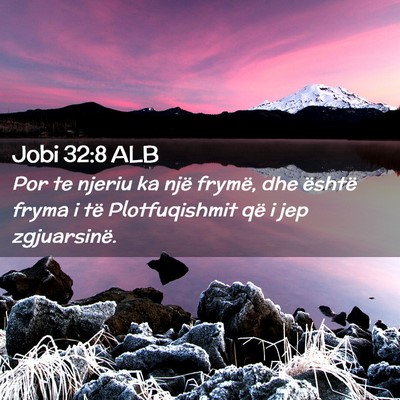 Picture 02 - Jobi 32:8 ALB - Por te njeriu ka një frymë, dhe është fryma i - Bible Verse Picture