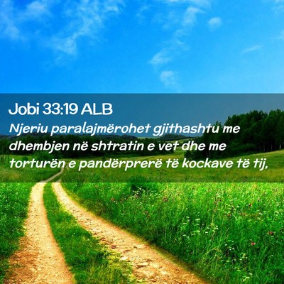 Picture 02 - Jobi 33:19 ALB - Njeriu paralajmërohet gjithashtu me dhembjen në - Bible Verse Picture