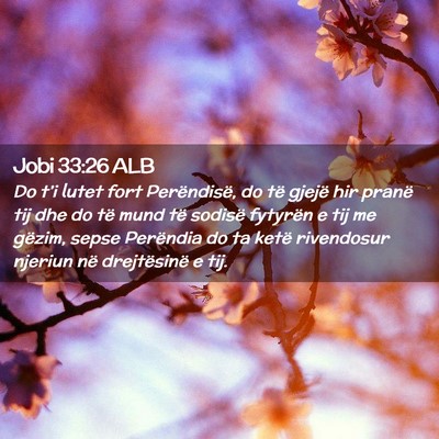 Picture 02 - Jobi 33:26 ALB - Do t’i lutet fort Perëndisë, do të gjejë - Bible Verse Picture