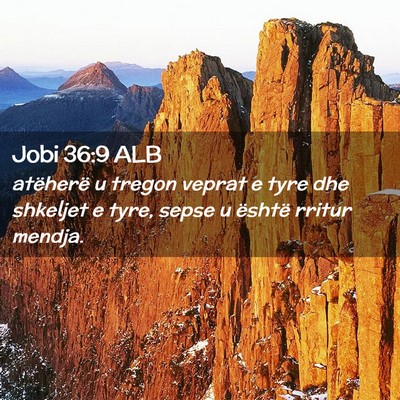 Picture 02 - Jobi 36:9 ALB - atëherë u tregon veprat e tyre dhe shkeljet e - Bible Verse Picture