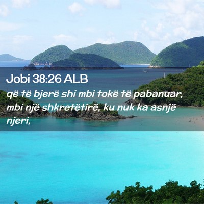 Picture 02 - Jobi 38:26 ALB - që të bjerë shi mbi tokë të pabanuar, mbi - Bible Verse Picture