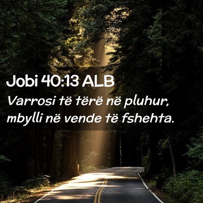 Picture 02 - Jobi 40:13 ALB - Varrosi të tërë në pluhur, mbylli në vende - Bible Verse Picture