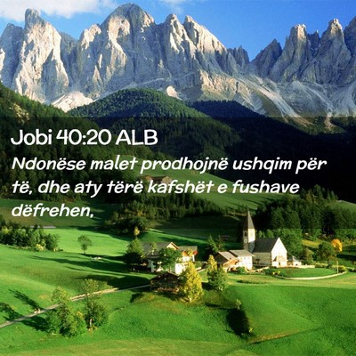 Picture 02 - Jobi 40:20 ALB - Ndonëse malet prodhojnë ushqim për të, dhe - Bible Verse Picture