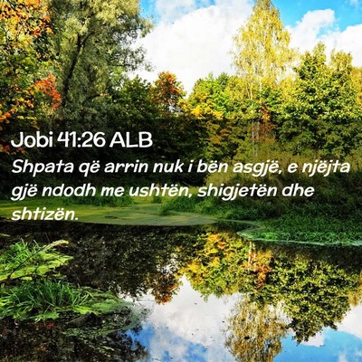 Picture 02 - Jobi 41:26 ALB - Shpata që arrin nuk i bën asgjë, e njëjta - Bible Verse Picture