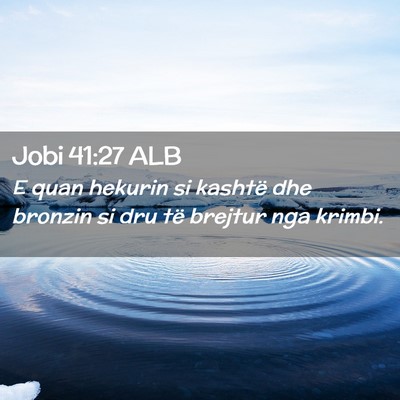 Picture 02 - Jobi 41:27 ALB - E quan hekurin si kashtë dhe bronzin si dru të - Bible Verse Picture