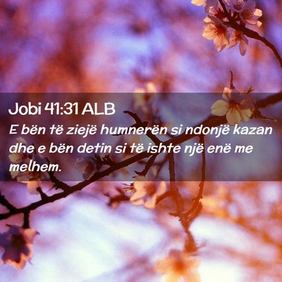 Picture 02 - Jobi 41:31 ALB - E bën të ziejë humnerën si ndonjë kazan dhe - Bible Verse Picture