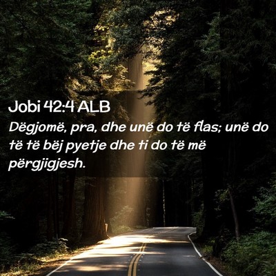 Picture 02 - Jobi 42:4 ALB - Dëgjomë, pra, dhe unë do të flas; unë do të - Bible Verse Picture
