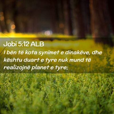 Picture 02 - Jobi 5:12 ALB - I bën të kota synimet e dinakëve, dhe kështu - Bible Verse Picture
