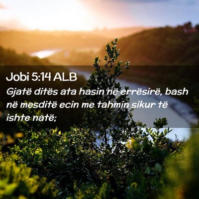 Picture 02 - Jobi 5:14 ALB - Gjatë ditës ata hasin në errësirë, bash në - Bible Verse Picture