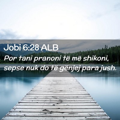Picture 02 - Jobi 6:28 ALB - Por tani pranoni të më shikoni, sepse nuk do - Bible Verse Picture
