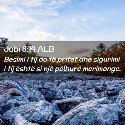 Picture 02 - Jobi 8:14 ALB - Besimi i tij do të pritet dhe sigurimi i tij - Bible Verse Picture
