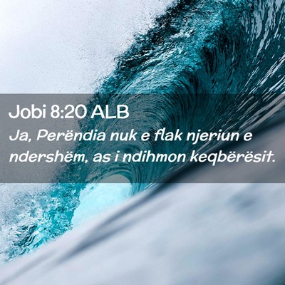 Picture 02 - Jobi 8:20 ALB - Ja, Perëndia nuk e flak njeriun e ndershëm, as - Bible Verse Picture