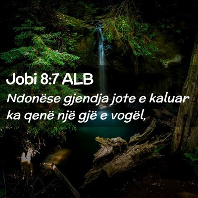 Picture 02 - Jobi 8:7 ALB - Ndonëse gjendja jote e kaluar ka qenë një gjë - Bible Verse Picture