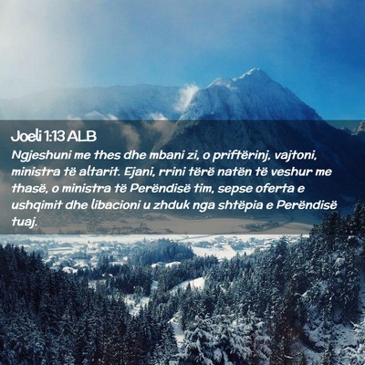 Picture 02 - Joeli 1:13 ALB - Ngjeshuni me thes dhe mbani zi, o priftërinj, - Bible Verse Picture
