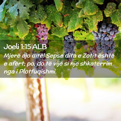 Picture 02 - Joeli 1:15 ALB - Mjerë ajo ditë! Sepse dita e Zotit është e - Bible Verse Picture