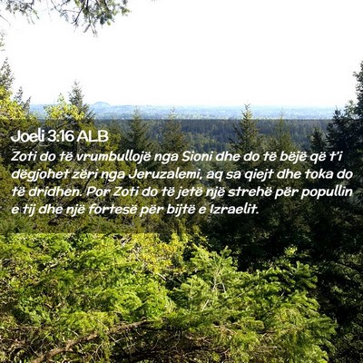 Picture 02 - Joeli 3:16 ALB - Zoti do të vrumbullojë nga Sioni dhe do të - Bible Verse Picture