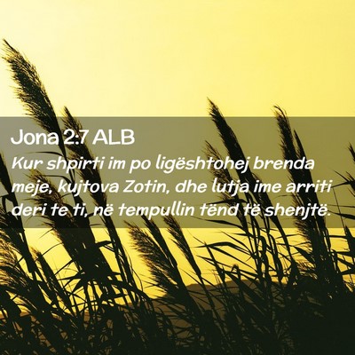 Picture 02 - Jona 2:7 ALB - Kur shpirti im po ligështohej brenda meje, - Bible Verse Picture