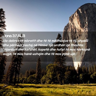 Picture 02 - Jona 3:7 ALB - Me dekret të mbretit dhe të të mëdhenjve të - Bible Verse Picture