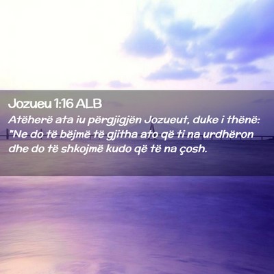 Picture 02 - Jozueu 1:16 ALB - Atëherë ata iu përgjigjën Jozueut, duke i - Bible Verse Picture