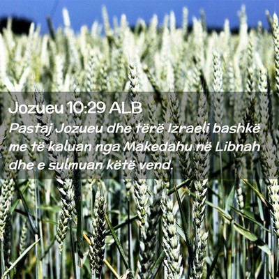 Picture 02 - Jozueu 10:29 ALB - Pastaj Jozueu dhe tërë Izraeli bashkë me të - Bible Verse Picture