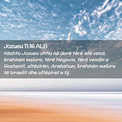 Picture 02 - Jozueu 11:16 ALB - Kështu Jozueu shtiu në dorë tërë atë vend, - Bible Verse Picture