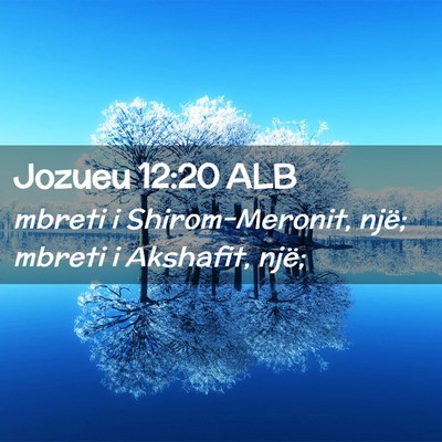 Picture 02 - Jozueu 12:20 ALB - mbreti i Shirom-Meronit, një; mbreti i Akshafit, - Bible Verse Picture