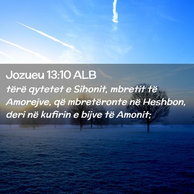 Picture 02 - Jozueu 13:10 ALB - tërë qytetet e Sihonit, mbretit të Amorejve, - Bible Verse Picture