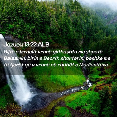 Picture 02 - Jozueu 13:22 ALB - Bijtë e Izraelit vranë gjithashtu me shpatë - Bible Verse Picture