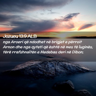 Picture 02 - Jozueu 13:9 ALB - nga Aroeri që ndodhet në brigjet e përroit - Bible Verse Picture