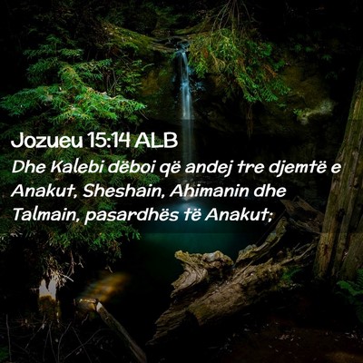 Picture 02 - Jozueu 15:14 ALB - Dhe Kalebi dëboi që andej tre djemtë e Anakut, - Bible Verse Picture
