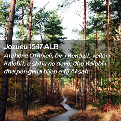 Picture 02 - Jozueu 15:17 ALB - Atëherë Othnieli, bir i Kenazit, vëllai i - Bible Verse Picture
