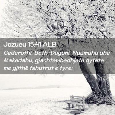 Picture 02 - Jozueu 15:41 ALB - Gederothi, Beth-Dagoni, Naamahu dhe Makedahu; - Bible Verse Picture