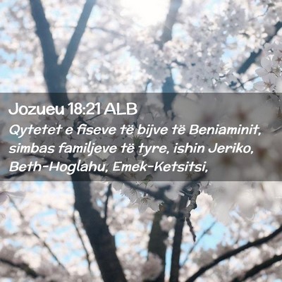 Picture 02 - Jozueu 18:21 ALB - Qytetet e fiseve të bijve të Beniaminit, simbas - Bible Verse Picture