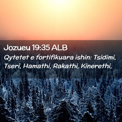 Picture 02 - Jozueu 19:35 ALB - Qytetet e fortifikuara ishin: Tsidimi, Tseri, - Bible Verse Picture