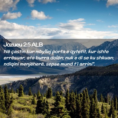Picture 02 - Jozueu 2:5 ALB - Në çastin kur mbyllej porta e qytetit, kur - Bible Verse Picture