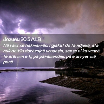 Picture 02 - Jozueu 20:5 ALB - Në rast se hakmarrësi i gjakut do ta ndjekë, - Bible Verse Picture
