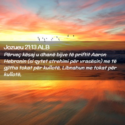 Picture 02 - Jozueu 21:13 ALB - Përveç kësaj u dhanë bijve të priftit Aaron - Bible Verse Picture