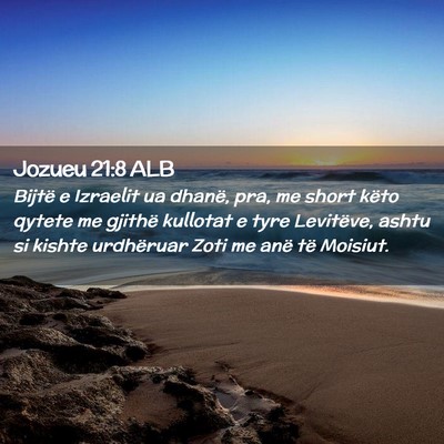 Picture 02 - Jozueu 21:8 ALB - Bijtë e Izraelit ua dhanë, pra, me short këto - Bible Verse Picture