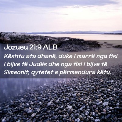 Picture 02 - Jozueu 21:9 ALB - Kështu ata dhanë, duke i marrë nga fisi i - Bible Verse Picture