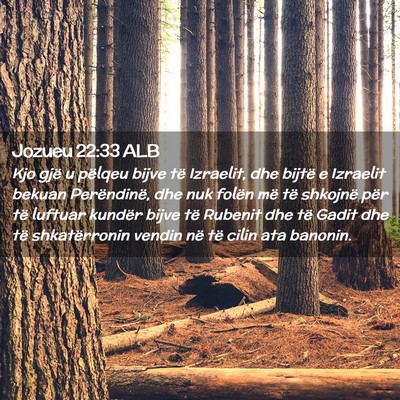 Picture 02 - Jozueu 22:33 ALB - Kjo gjë u pëlqeu bijve të Izraelit, dhe bijtë - Bible Verse Picture