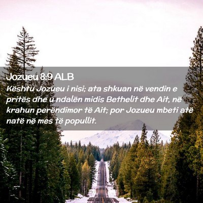 Picture 02 - Jozueu 8:9 ALB - Kështu Jozueu i nisi; ata shkuan në vendin e - Bible Verse Picture