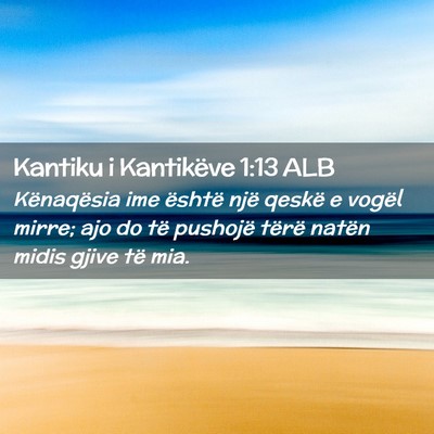 Picture 02 - Kantiku i Kantikëve 1:13 ALB - Kënaqësia ime është një qeskë e vogël - Bible Verse Picture