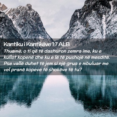 Picture 02 - Kantiku i Kantikëve 1:7 ALB - Thuamë, o ti që të dashuron zemra ime, ku e - Bible Verse Picture