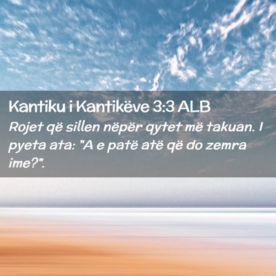 Picture 02 - Kantiku i Kantikëve 3:3 ALB - Rojet që sillen nëpër qytet më takuan. I - Bible Verse Picture