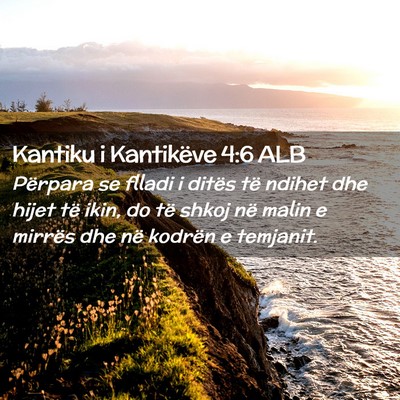 Picture 02 - Kantiku i Kantikëve 4:6 ALB - Përpara se flladi i ditës të ndihet dhe hijet - Bible Verse Picture